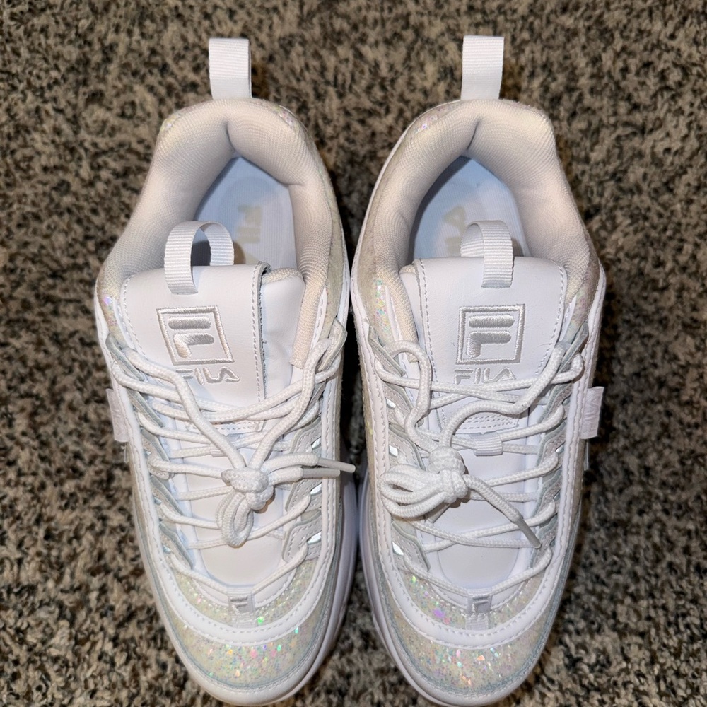 FILA Disruptor 2 Wedge Special Glitter | Women’s Iridescent Platform Sneakers - Picture 5 of 9